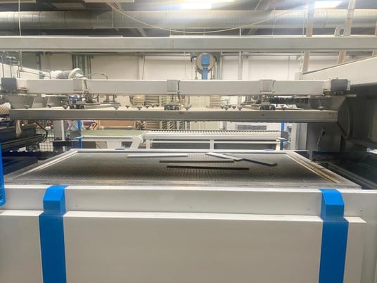Wemhoner #Basic-1000-Plus, membrane press with pin sy, storage/unwind stand, 2005 - Image 6