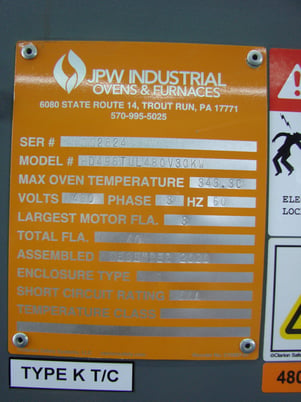 48" width x 72" H x 48" L JPW Design #HD496, roll-in cart, like new, 650&deg;F, horizontal & vertical air-flow - Image 10