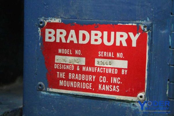 Bradbury, wing bender, 28" width, 15 HP, hydraulic clamp & bending, #65256 - Image 9