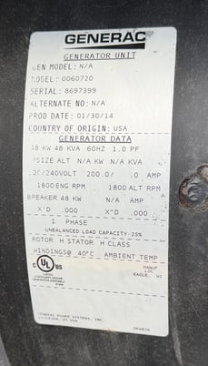 48 KW Generac #0060720, Diesel Generator, 120/204 Volts - Image 7