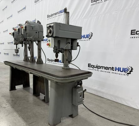 Delta, 4 head gang vari-speed drill press station, 95-3/8" x 23-1/2" table surface - Image 3