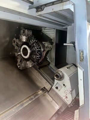 Ganesh #ASL-15L, CNC lathe, long bed, Fanuc 0iTD, 3-jaw 15" power chuck, 4.1" bar, 2014 - Image 4