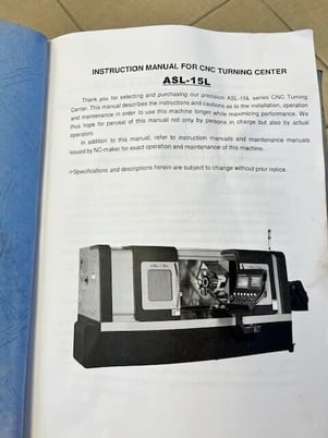 Ganesh #ASL-15L, CNC lathe, long bed, Fanuc 0iTD, 3-jaw 15" power chuck, 4.1" bar, 2014 - Image 8