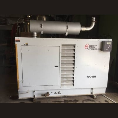 100 KW Elliott Power Systems #100RN, dual fuel generator set, standby, portable/skid, GM 7.4L turbocharged - Image 1