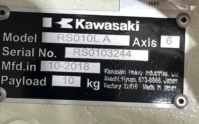 Kawasaki #RS010L, Articulated Robot, 10 kg Payload, 1925 mm Reach, E01 Controller, IP67, 2018 (2 available) - Image 1