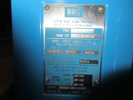 1600 Amps, Brown Boveri, LK-16, electrically operated, manually operated, drawout - Image 2