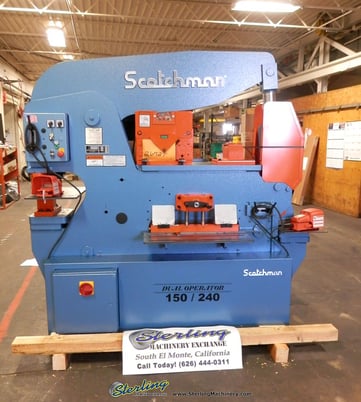 6" x 6" x 1/2" Scotchman #DO-150/240-24M, dual operation hydraulic ironworker, 150 ton, 12" throat, new - Image 1