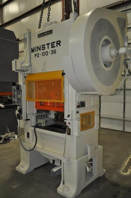 100 Ton, Minster #P2-100, straight side double crank press, 3" stroke, 16" Shut Height, 4" adj., 100-300 SPM - Image 10