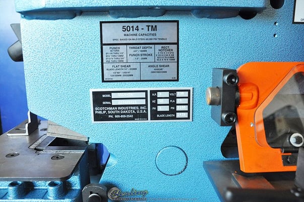 4" x 4" x 3/8" Scotchman #5014-ET, 50 ton, 3-station revolving turret, 2" die holders, new, #SM5014ET - Image 3