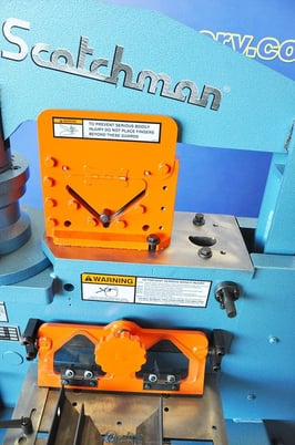 4" x 4" x 3/8" Scotchman #5014-ET, 50 ton, 3-station revolving turret, 2" die holders, new, #SM5014ET - Image 6