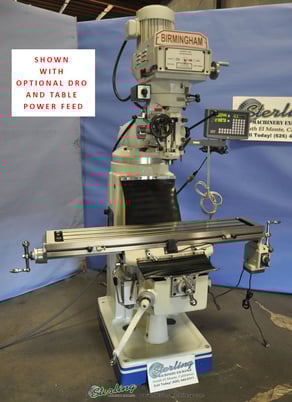 Birmingham #BPV-3949-C, 9" x49" table, variable speed head, chromed ground quill, 60-4300 RPM, 3 HP, new - Image 1