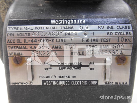 WH 4:1 Empl Potential Transformer 480:120, 10 KV Bil, 750v Amps - Image 3
