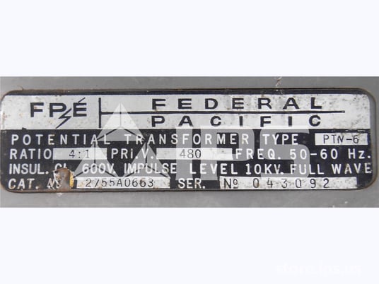 Fpe 4:1 Ptm-6 Potential Transformer 480:120, 10 KV Bil, - Image 2