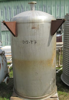 380 gallon SFI Stainless Steel storage tank, 42" diameter x 64" T/T, open top, dish bottom, rated atmospheric - Image 1