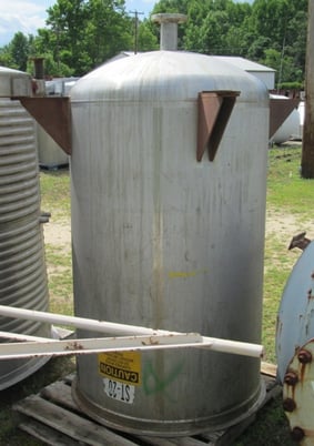 380 gallon SFI Stainless Steel storage tank, 42" diameter x 64" T/T, open top, dish bottom, rated atmospheric - Image 2