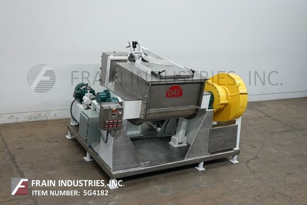 J.h. Day, Stainless Steel double arm sigma blade mixer, 18 cu.ft., 134 gallon, 5 HP, hydraulic operated cover - Image 1