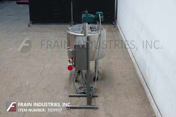 75 gallon 316 Stainless Steel, low pressure jacketed mixing tank, 30" diameter, 24" straight wall, flip top - Image 3