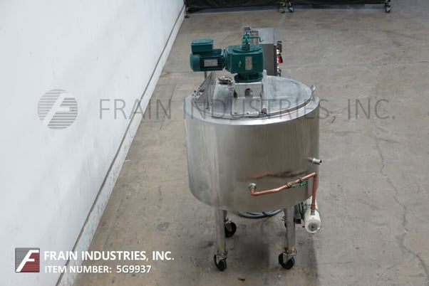 75 gallon 316 Stainless Steel, low pressure jacketed mixing tank, 30" diameter, 24" straight wall, flip top - Image 4