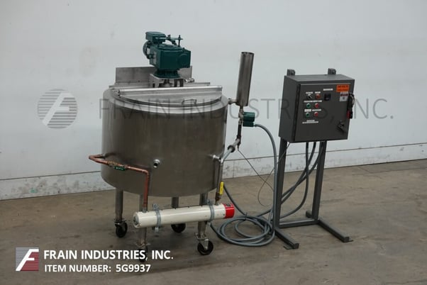 75 gallon 316 Stainless Steel, low pressure jacketed mixing tank, 30" diameter, 24" straight wall, flip top - Image 5