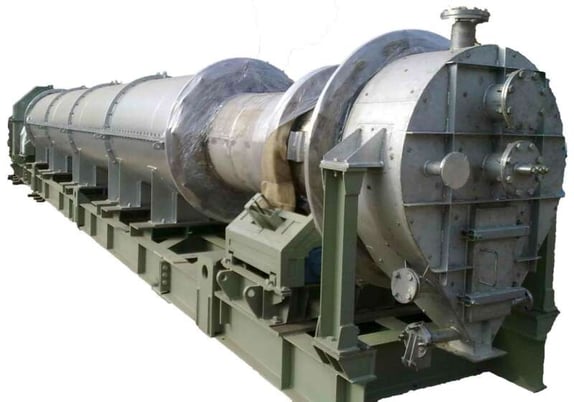 60" diameter x 444" long Brown & Sharpe, indirect fired rotary drum, Inconel 800, gas fired, trailer mounted - Image 2