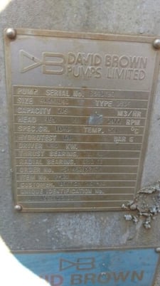 1300 GPM @ 2700' TDH, David Brown, 4x8x10-1/2 MSD-D, 6 STG, 3560 RPM, #2976 - Image 1