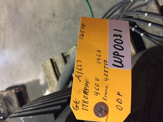 125 HP 1780 RPM General Electric, Frame 405TSD, ODP, 146 amp, 460 Volts - Image 1