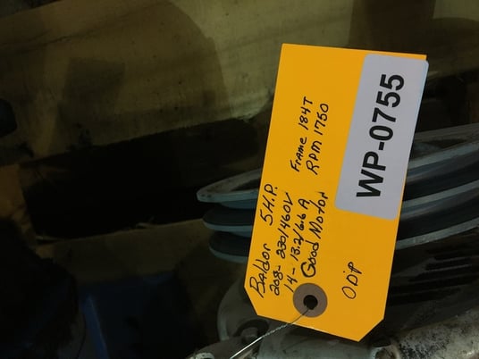 5 HP 1750 RPM Baldor, Fr.184T, ODP, 13.2/6.6 amp, 230/460 Voltss - Image 1