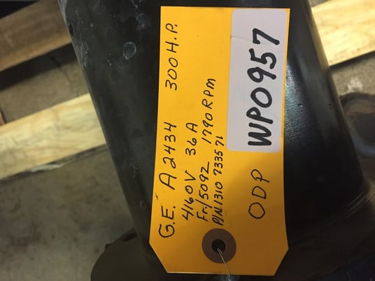 300 HP 1790 RPM General Electric, Frame 509Z, ODP, 36 amp, 4160 Volts - Image 1