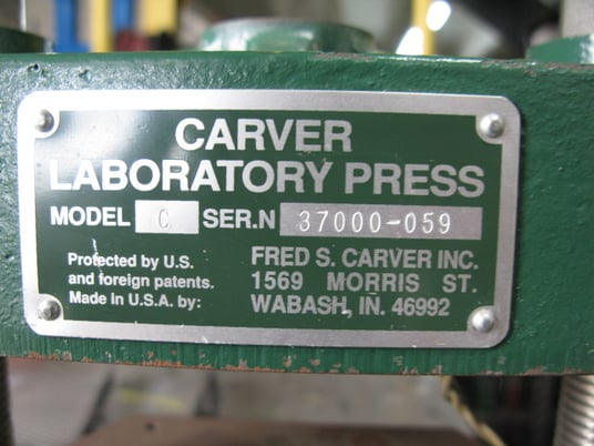 12 Ton, Carver #C, 6.75" x6.25", 5.1" stroke, 0-17.5" adj.daylight, hand pump, like new, #2585 - Image 3