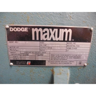 Image 5 for 5.38 HP @ 1750 RPM, Dodge Maxum #299091 VY, TCR4, 198.50 :1 ratio, 8 RPM output, rblt