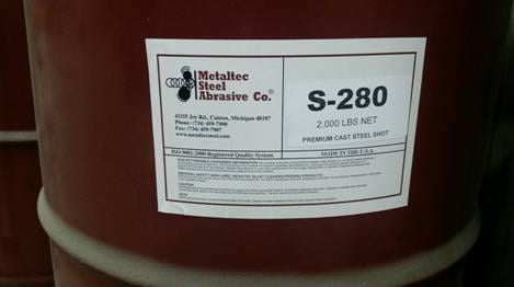 Image 1 for Metaltec #S-280, premium cast steel shot, 80 barrels, 2000 lb. per barrel, S37659