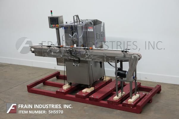 Image 1 for Filamatic #DAB-16, 2 head inline piston filler, 12-60 bottles/minute, 60-520ml, star wheel indexing
