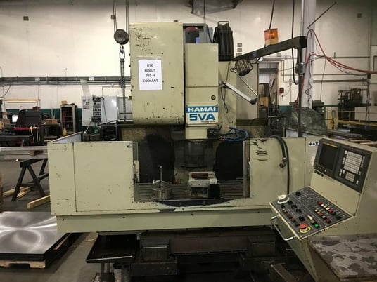 Image 1 for Hamai #MC-5VA, vertical machining center, 24 automatic tool changer, 41" X, 22" Y, 20" Z, 4000 RPM, 50 taper, 47" x23" tbl, Fanuc OM (2 available)