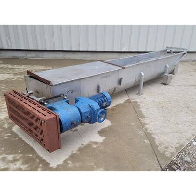 Image 3 for 18" diameter x 13' long, MTC #MTCS-18-13, Stainless screw auger conveyor, manual slide gate valve, standard pitch, no cover, #16704