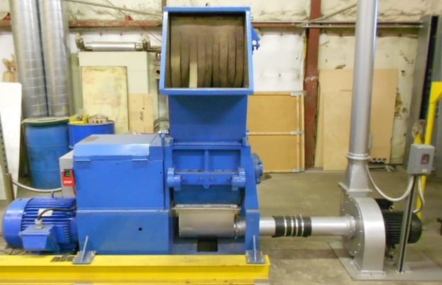 Image 3 for Wortek #XL-15, granulator, 30 HP, 21 fly knives, 4 bed knives, 3/8th screen hole, 3-7 blade size, used, 1984