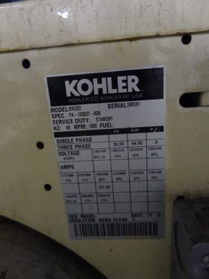Image 2 for 35 KW Kohler #35RZ82, Generator