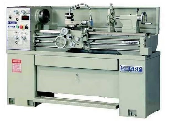 Image 1 for 13" x 40" Sharp #1340VS, manual engine lathe, 2000 RPM, 3 HP, 3-Jaw 8" chk, Steady Rest, coolant system