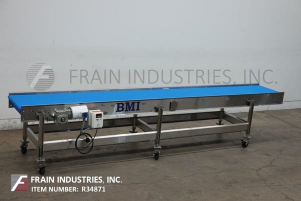 Image 1 for 24" wide x 15' long, BMI / Benda, table top conveyor, Stainless Steel frame