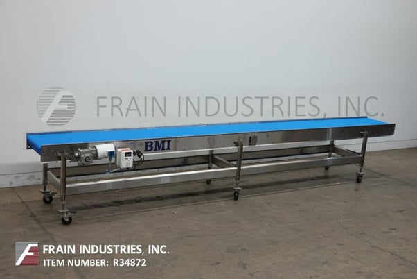 Image 1 for 24" wide x 20' long, BMI / Benda, table top conveyor, Stainless Steel frame