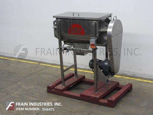 Image 1 for 10 cu.ft. Double ribbon mixer, 304 Stainless Steel contact parts, lift up cover, lift out safety grate, mounted on 4 leg frame with casters