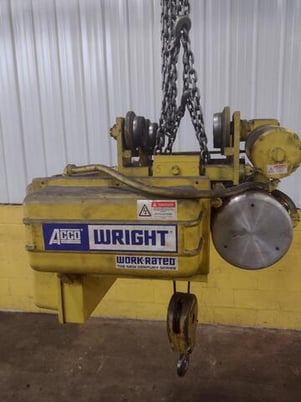 Image 4 for 1 Ton, Acco Wright #C2W02, powered cable hoist, 36' lift, 36 FPM, 5 HP, motorized trolley