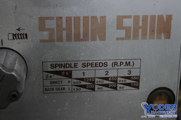 Image 10 for 12" x 36" Shun Shin, engine lathe, 7" swing over cross slide, 3-jaw 7" chuck, inch/metric, 2 HP, #74873