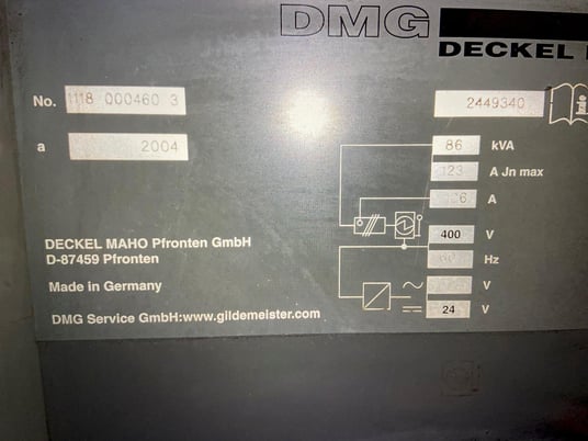 Image 3 for DMG #DMU-125P-Hi-Dyn, 60 automatic tool changer, 49.2" X, 34.6" Y, 31.5" Z, 12000 RPM, #40, 30 HP, 5-Axis, Heidenhain 3D Miliplus IT, 2004 & 2001