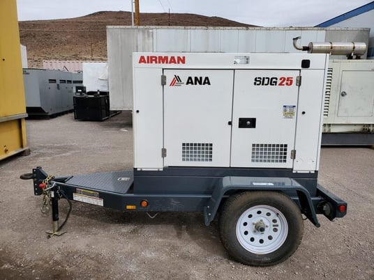 Image 1 for 22 KW Airman #SDG25, mobile diesel generator set, 1/3 phase, Tier 4, 1550 hours, 2020