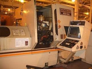 Image 1 for 96" Huffman #HS134, Fanuc 15M, 96" centers, 72" trvl, straight/spiral, Steady Rest, 1993, #11758