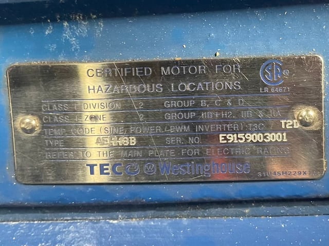 125 HP 3600 RPM Teco Westinghouse, Frame 444TS, TEFC BB, 575 Volts, New Surplus - Image 4