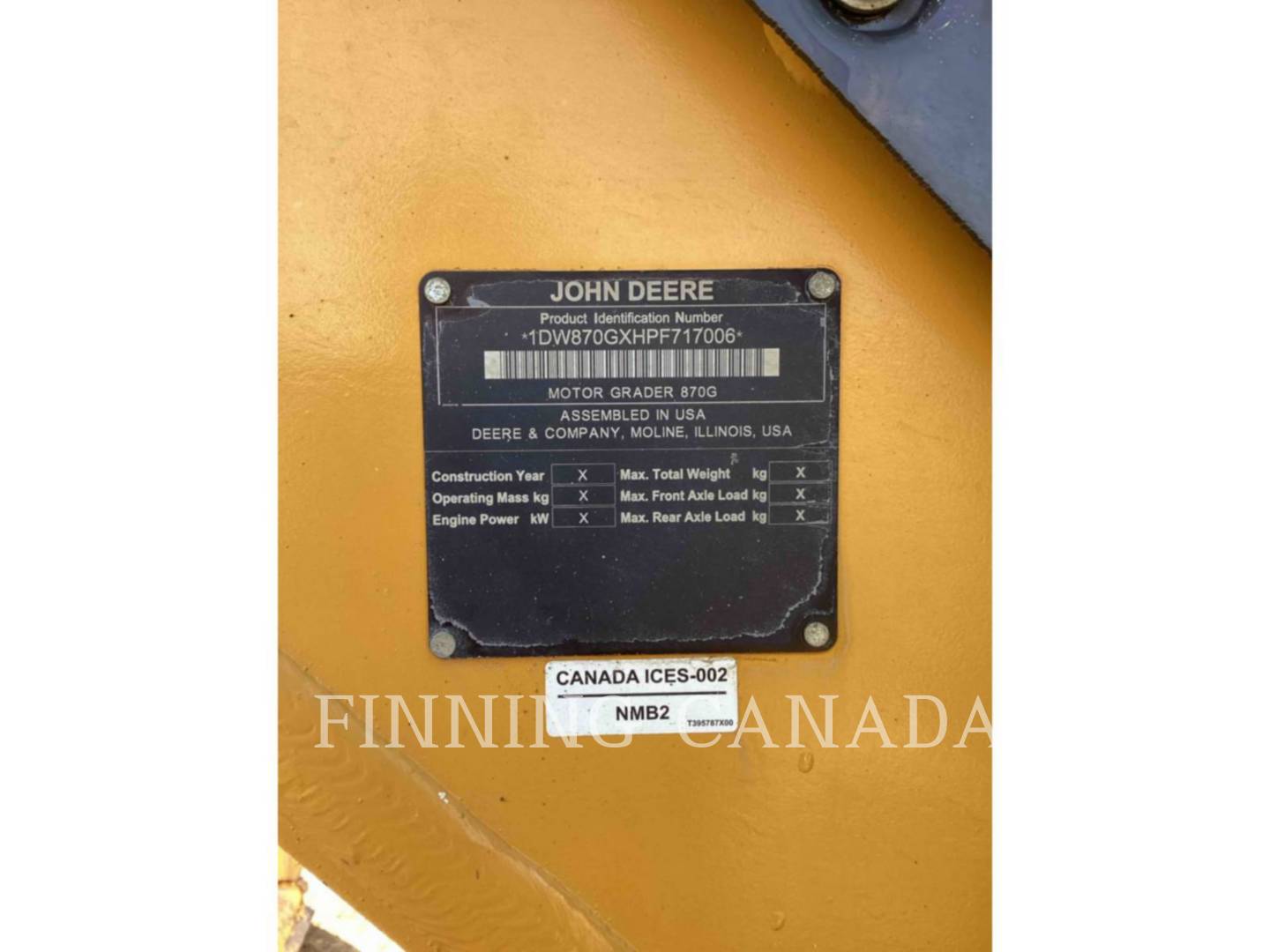 John Deere 870G, Motor Grader, 4056 hours, S/N: 1DW870GXHPF717006, 2023 - Image 5