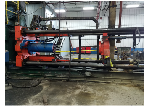 400 Ton, Erie, 4-post horizontal, 175" stroke, 245" DLO, 36" x40" bed area, 200 HP hydraulic system, PLC, 1994 - Image 3