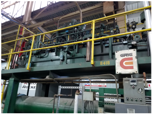 400 Ton, Erie, 4-post horizontal, 175" stroke, 245" DLO, 36" x40" bed area, 200 HP hydraulic system, PLC, 1994 - Image 6