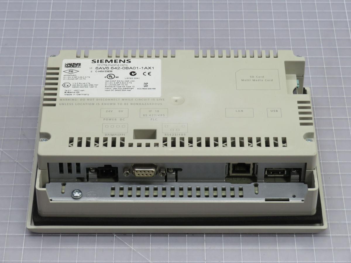 Siemens #6AV6-642-0BA01-1AX1, TP 177B operator interface, 6" color touchscreen, 320 x 240 res, 24 VDC, IP65 - Image 3